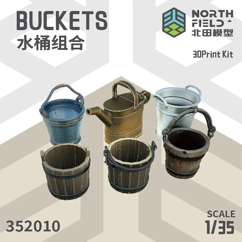 

1/35 Bucket Set Resin Figure White Model 352010