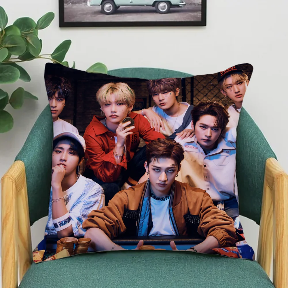 K-POP Straykids Ornamental Pillows Pillow Covers Decorative Sofa Cushions Custom Pillow Cover 45x45 Pillowcases Fall Decoration