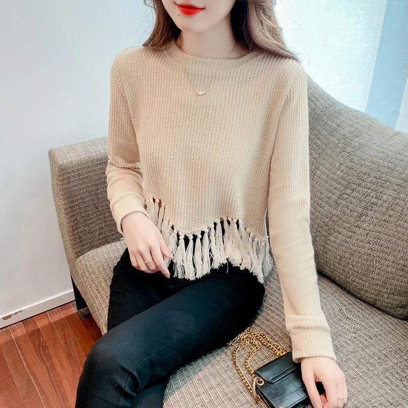 Pullovers Women Irregular Sweaters Temper Knitted Autumn Casual SoftAll-match Korean Style Girl Clothing Popular2023