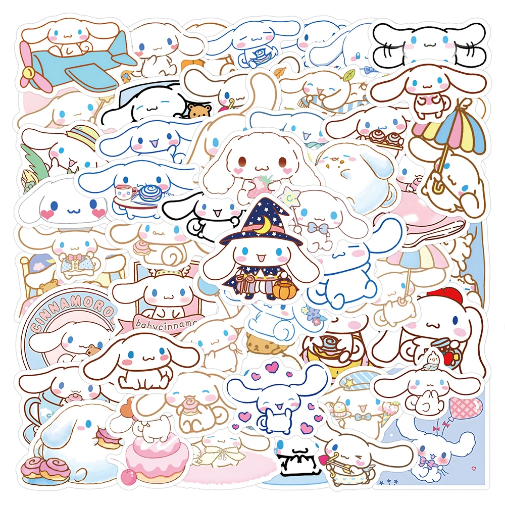 10/30/60pcs Anime Sanrio Cinnamoroll Cartoon Stickers Aesthetic Waterproof Decals DIY Laptop Stationery Kawaii Kids Sticker Gift