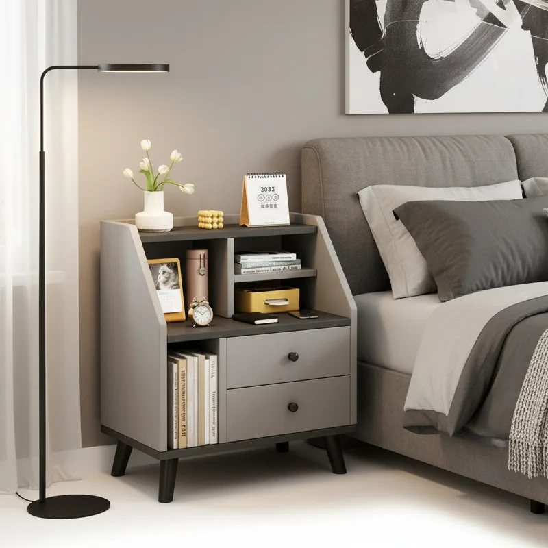 Bedside Table Storage Cabinet Modern Simple Small Rental Room Bedroom Bedside Creative Shelf Mini Locker