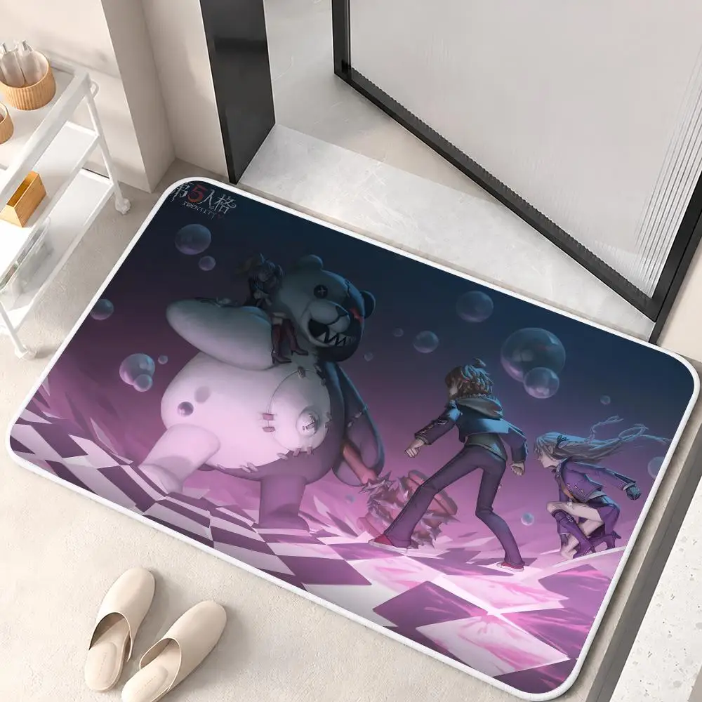 Game I-Identity V2 Floor Mat Flannel Rug Non Slip Absorbent Soft Washable For Entryway Hallway Bathroom Kitchen Decor