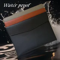 Personalized LOGO A4 Leather Business File Bag Custom Simple Big Capacity Waterproof Document Bag Fashion Briefcase Contract Bag 5