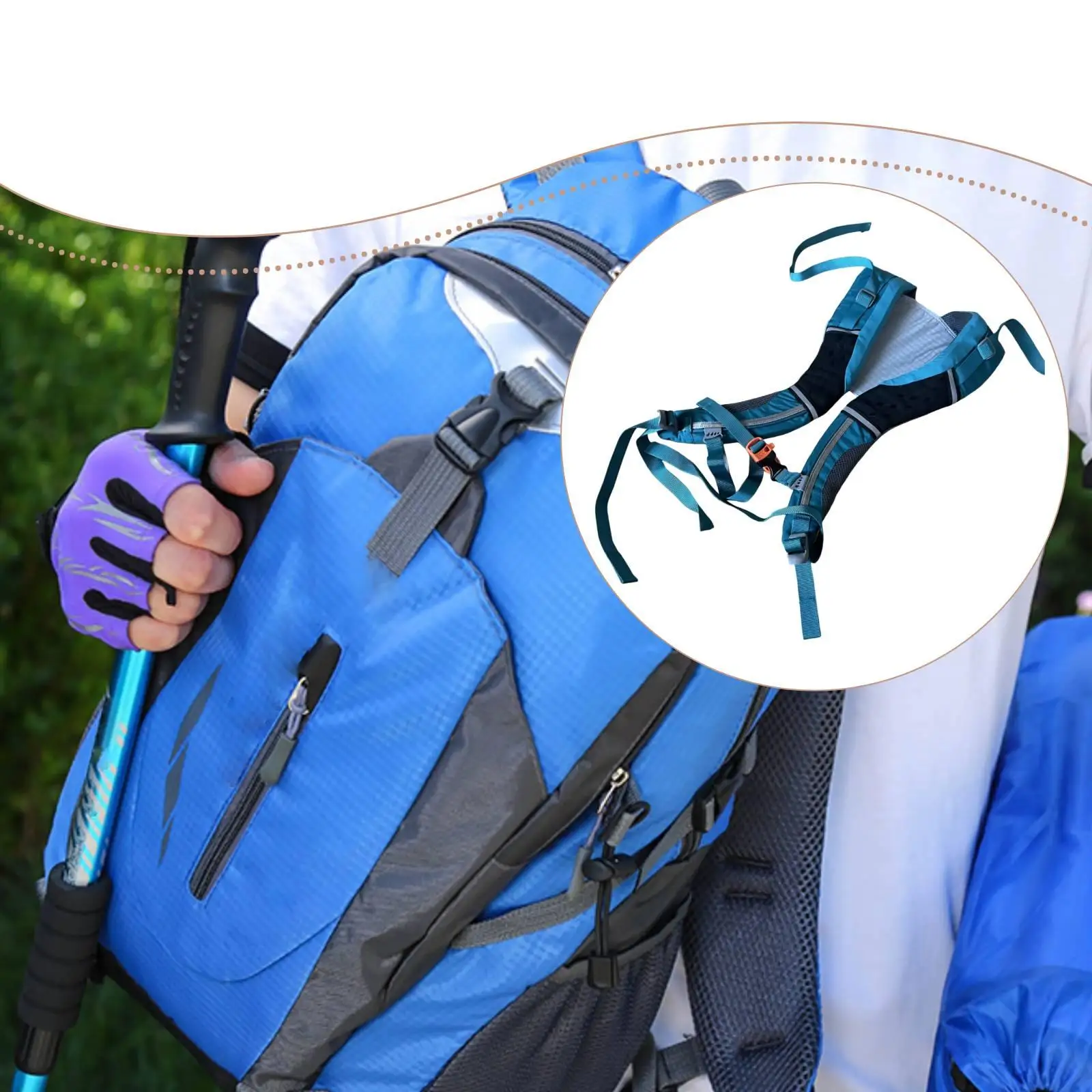 

Stable Shoulder Chest Straps Backpack Support Kit Modular High Performance Replacement Part for Hiking Packs