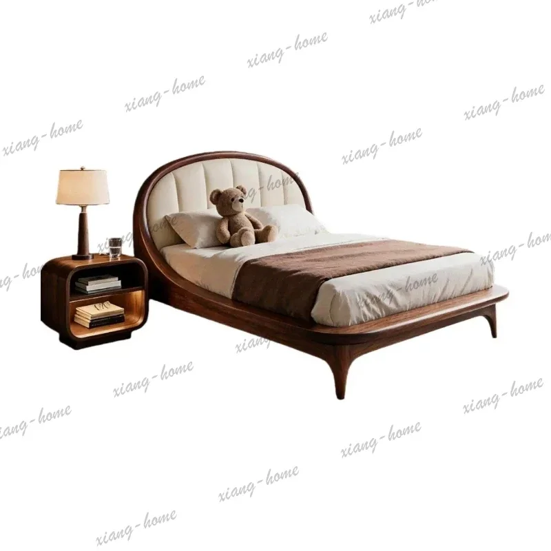 Large Comforter Double Bed Bedrooms Decoration Modern Wooden Platform Bed Frames Full Size
