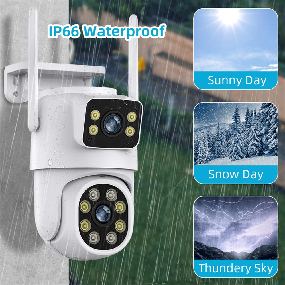 Imagem -04 - Ptz Wifi ip Câmera Dual Lens Security Protection ai Human Monitor Outdoor Waterproof Night Cctv Video Surveillance Câmera 8mp 4k