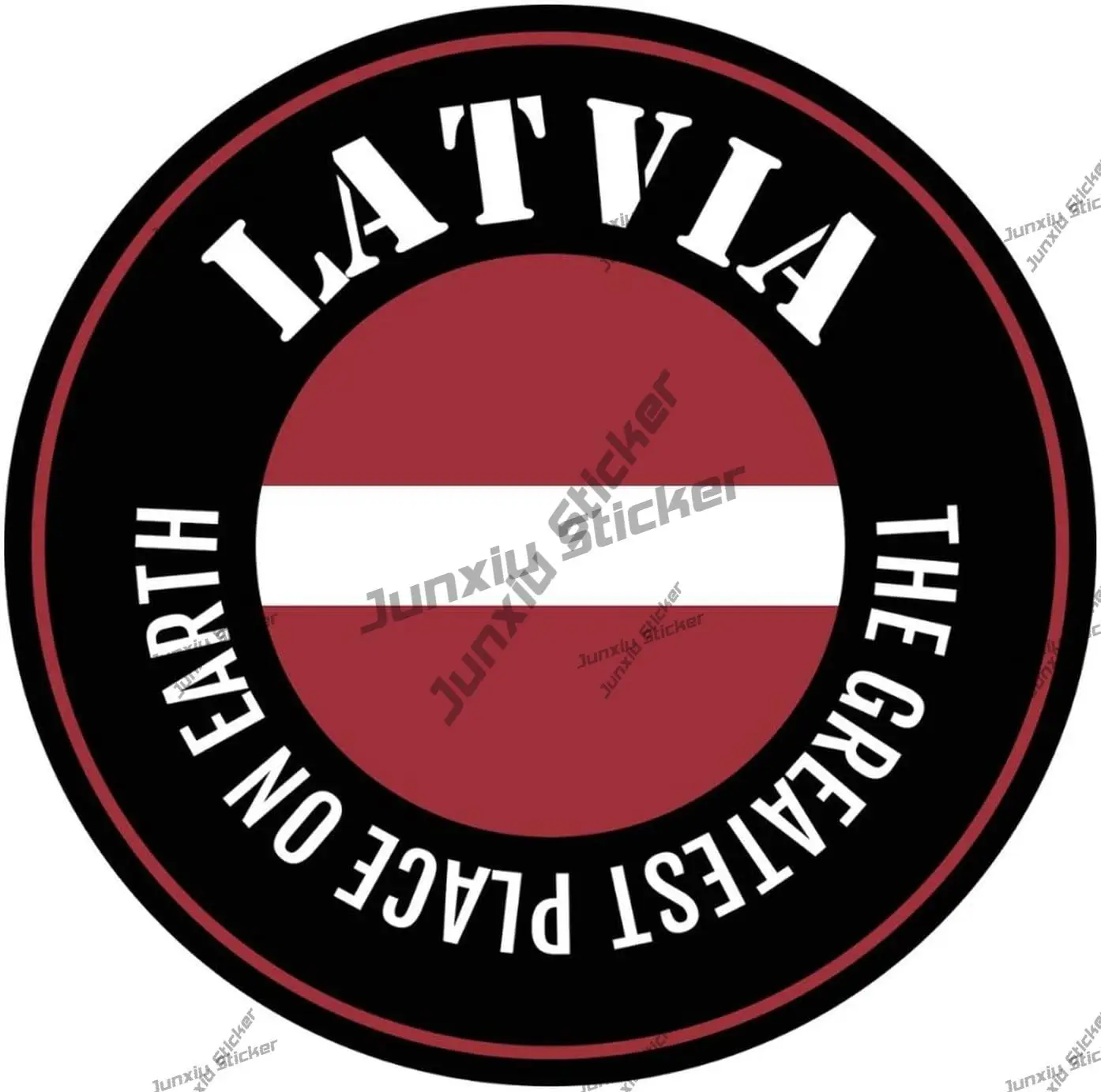 Latvia Vinyl Decal The Greatest Place on Earth Sticker Latvia Round Flag Durable Decal National Pride Sticker Motorcycle Helmet