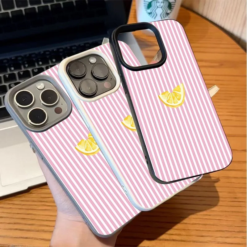 Orange Pink and White Stripes Phone Case For Samsung Galaxy A16 A26 A36 A37 A55 A56 A57 S26 Ultra S25 S24 FE S23 S22 Plus Cover view 4