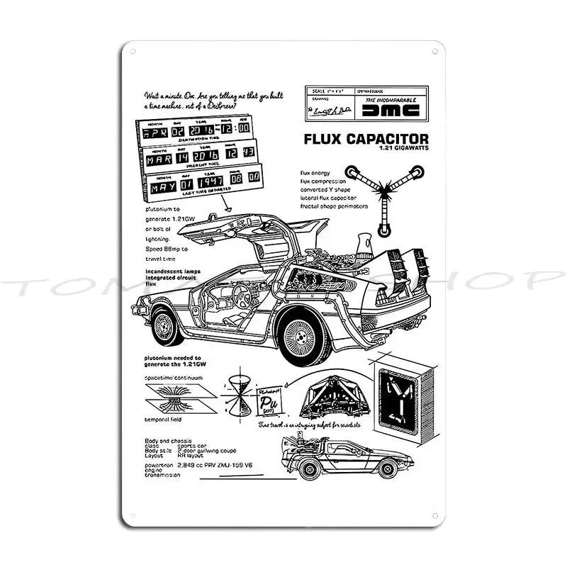 Vintage Classic Car Delorean Project Metal Plaque Club Home Wall Decor Party Custom Tin Sign Poster