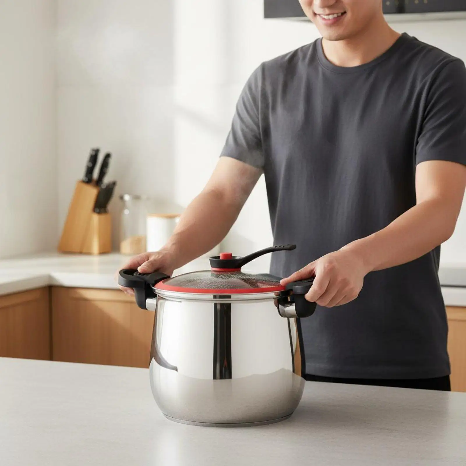 Micro Pressure Cooker Multipurpose Stainless Steel Steamer Even Heating