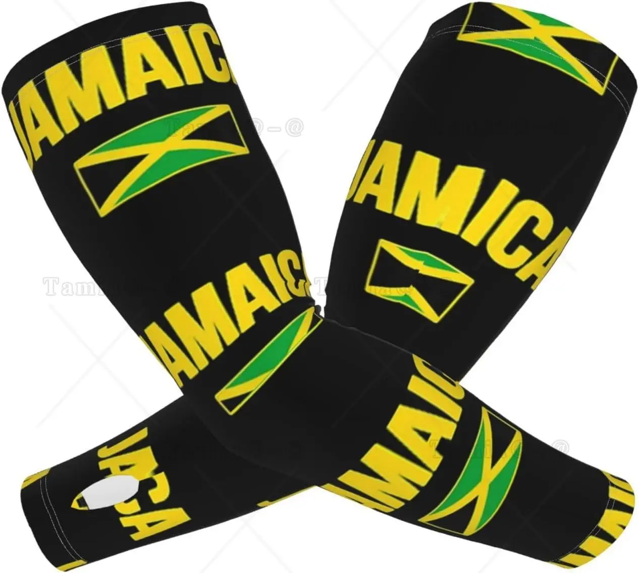 Cute Jamaica Flag Arm Sleeves Jamaican Sports Sun Protection Sleeves for Men Women Golf Basketball Sleeves