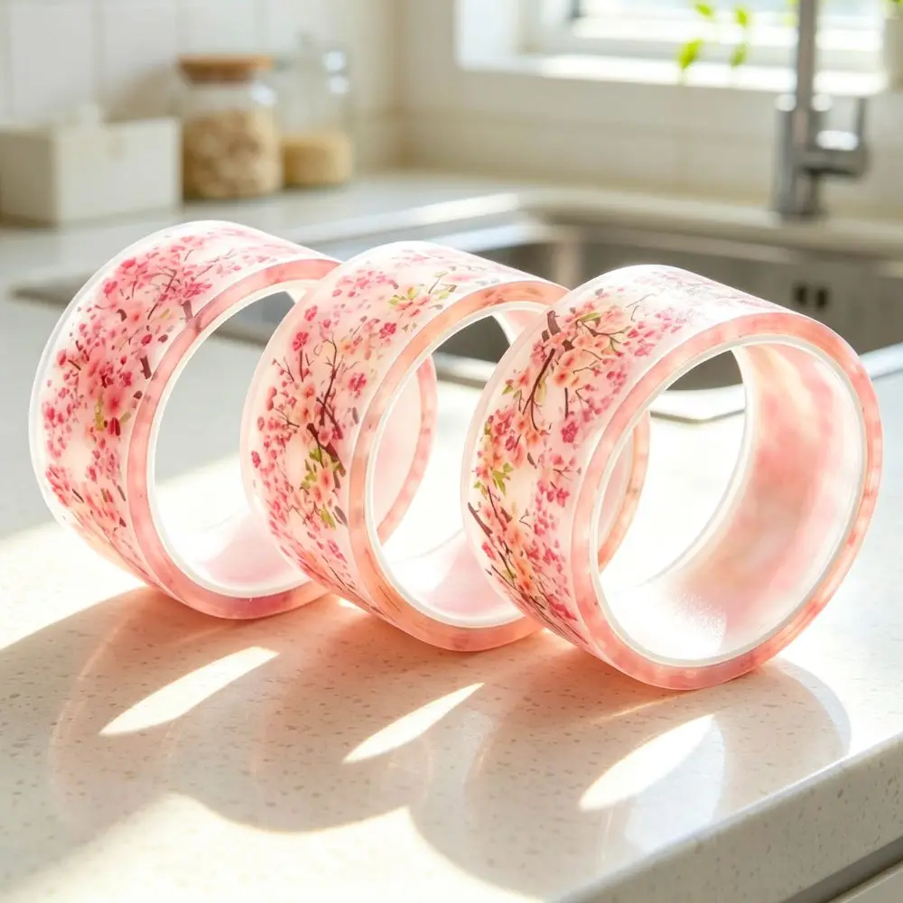 3pcs Floral Print Anti-Mold Sealing Tape, Waterproof Decorative Gap Cover for Bathroom, Toilet and Kitchen Corner YMY