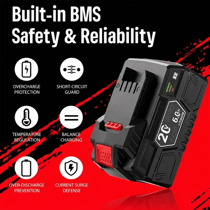 Upgrade 20V 6000mAh Replacement Battery for Parkside X20V TEAM Full Range Electric Tool Battery PAP20 A1 A2 A3 B1 B3  Hand Drill