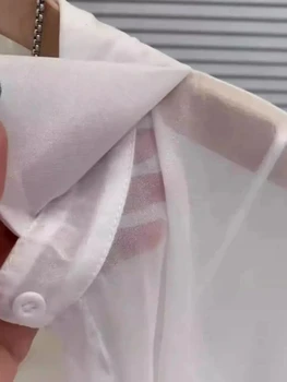 Plus Size Chiffon Blouse 6 Plus Size Women’s Tops 2025 Summer Breathable and Sun-Proof Ice Silk Button Thin Loose Sheer Chiffon Blouses Shirts Long Sleeve 6