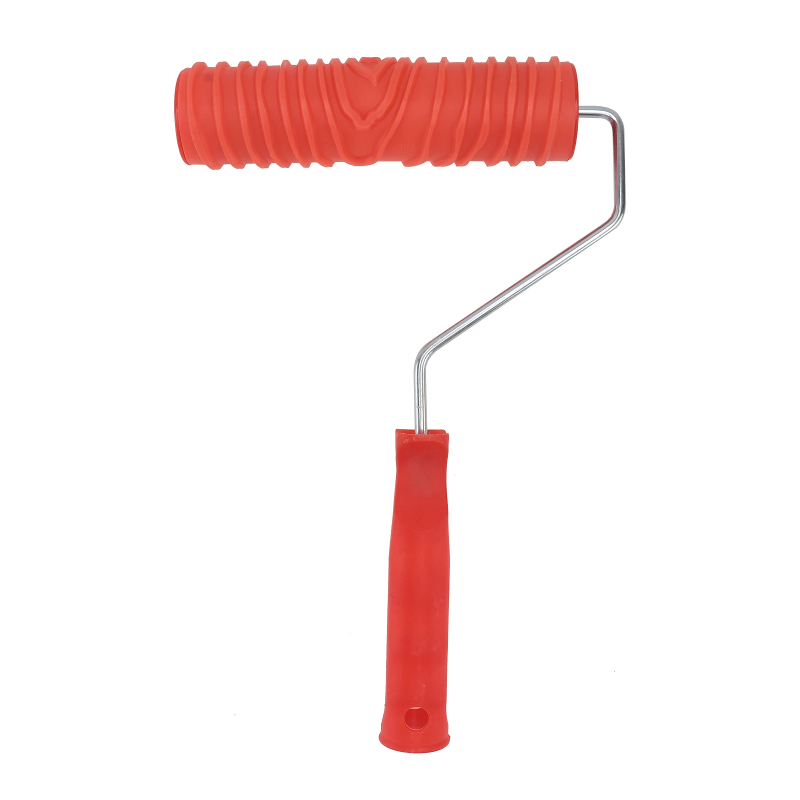

7-inch Red Handle 15x3cm Roller Cover 17.5x5cm DIY Wall Decor Tool Wood Grain Pattern Paint Roller Texture Emulsion