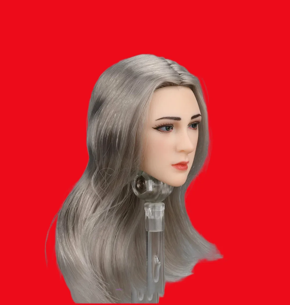 1/6 Color pálido TBLeague PLLB2023-S52 Belleza del cabello plateado cabeza vívida esculpir ajuste 12 "figura de acción coleccionable DIY