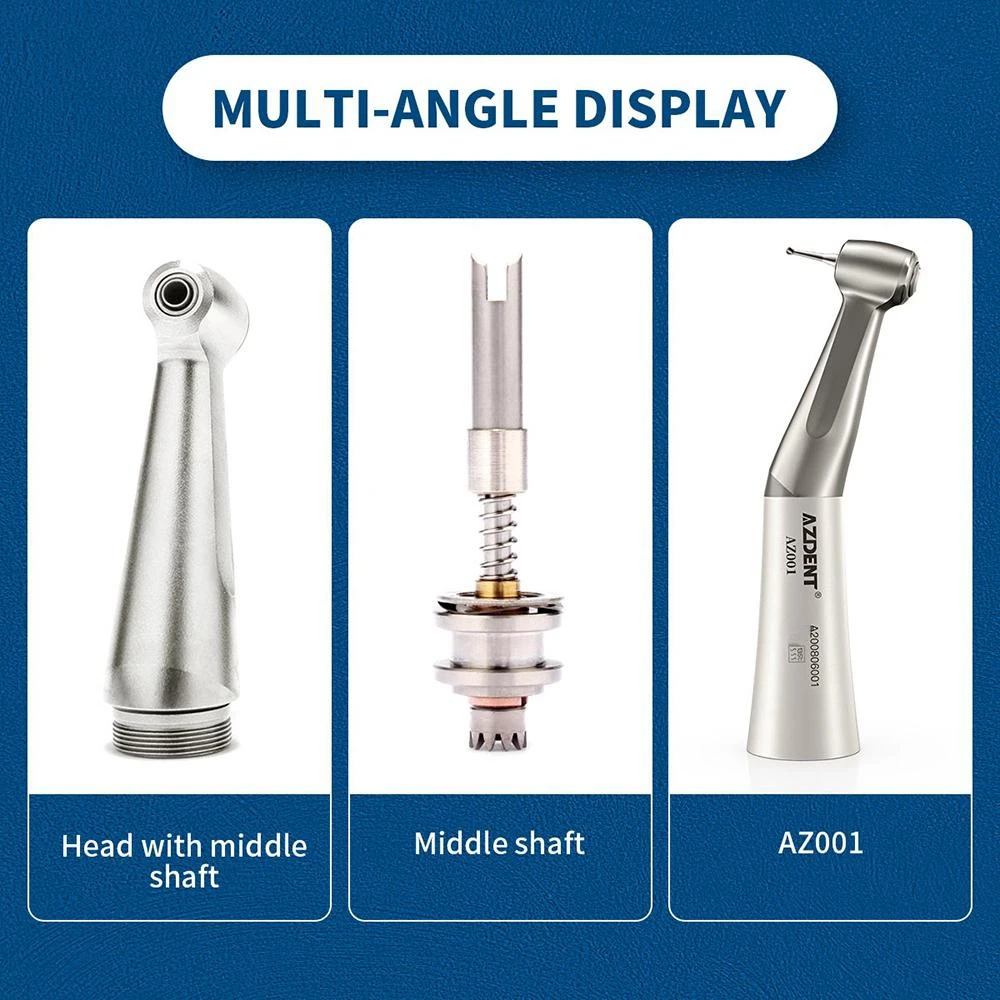 Dental Low Speed Handpiece Contra Angle 1:1 Push Button Chuck 0.3MPA Air Pressure 20,000rpm Rotation Speed for ø2.35mm Bur