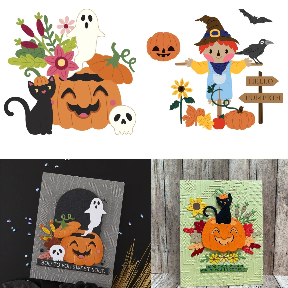 

2025 Halloween Ghost Pumpkin Cat Metal Cutting Dies for DIY Scrapbook Craft Supplies Template Decoration Die Cut