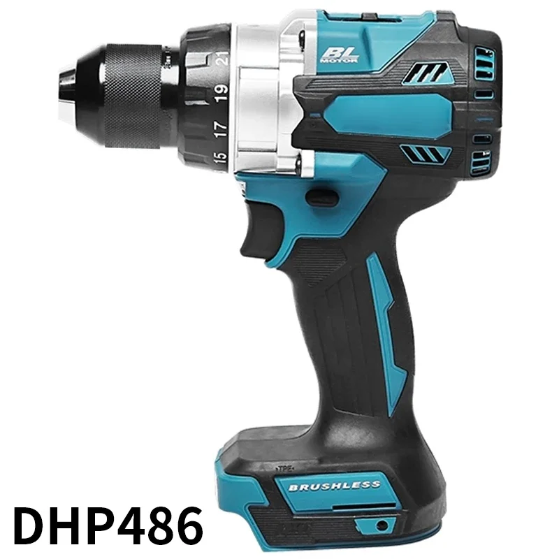 DHP486 18V Brushless Hammer Driver Drill Cordless Lithium Battery Impact Screwdriver Handheld Power Drill