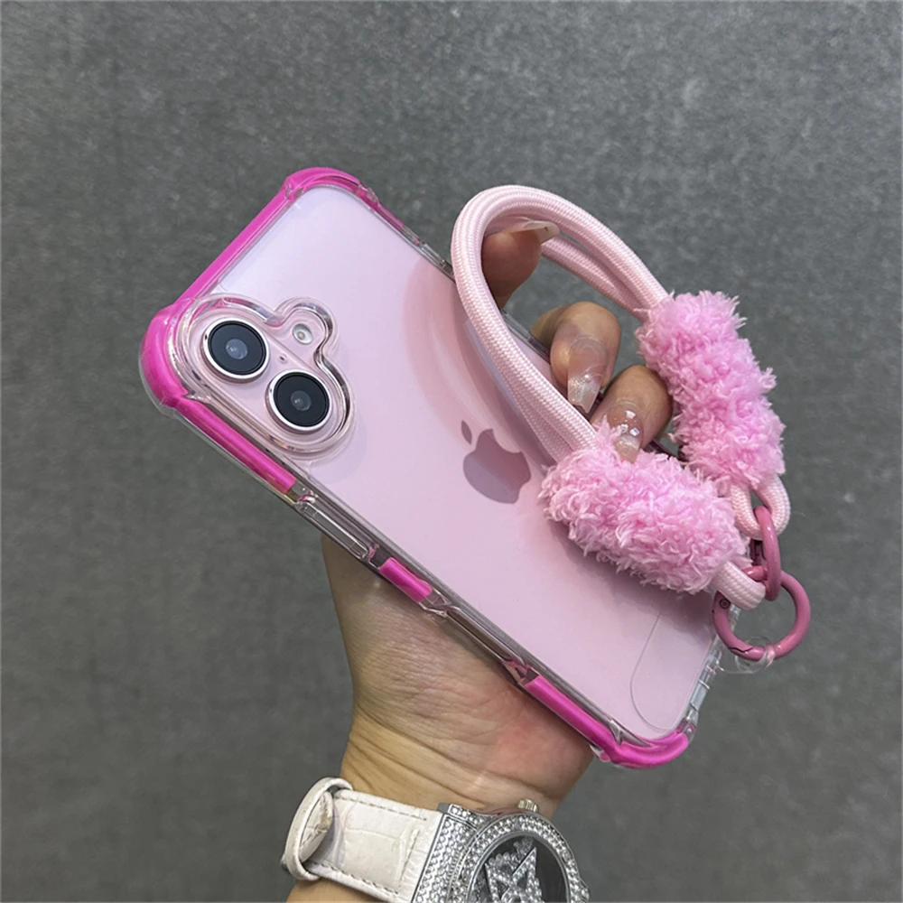 Hybrid-Bumper-Schutzhülle Transparent mit Handgelenkschlaufe für iPhone 18 15 17 11 12 13 14 16 Pro Max Plus Stoßfeste Airbag-Hülle – Detail 3