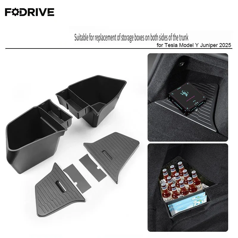 

Органайзер-коробка для хранения в багажнике для новой Tesla Model Y Juniper 2025+ (левая/правая сторона), с ковриком-накладкой