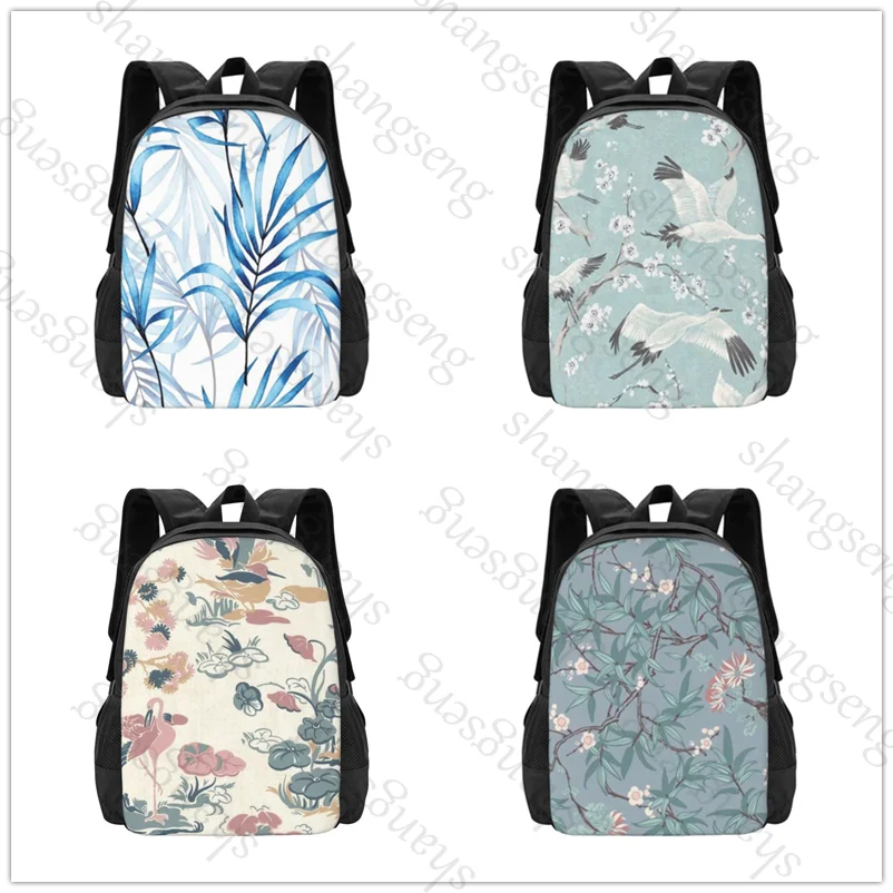 

Leaves retro flowers Large capacity printed schoolbag boys girls backpack teenagers students leisure travel commuter backpack