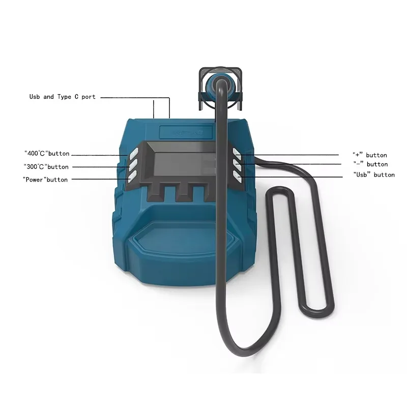 60W Electric Soldering Iron Wireless Welding Power Tool 200-480℃ Temperature Adjustable Fast Heating For Makita 18V Battery