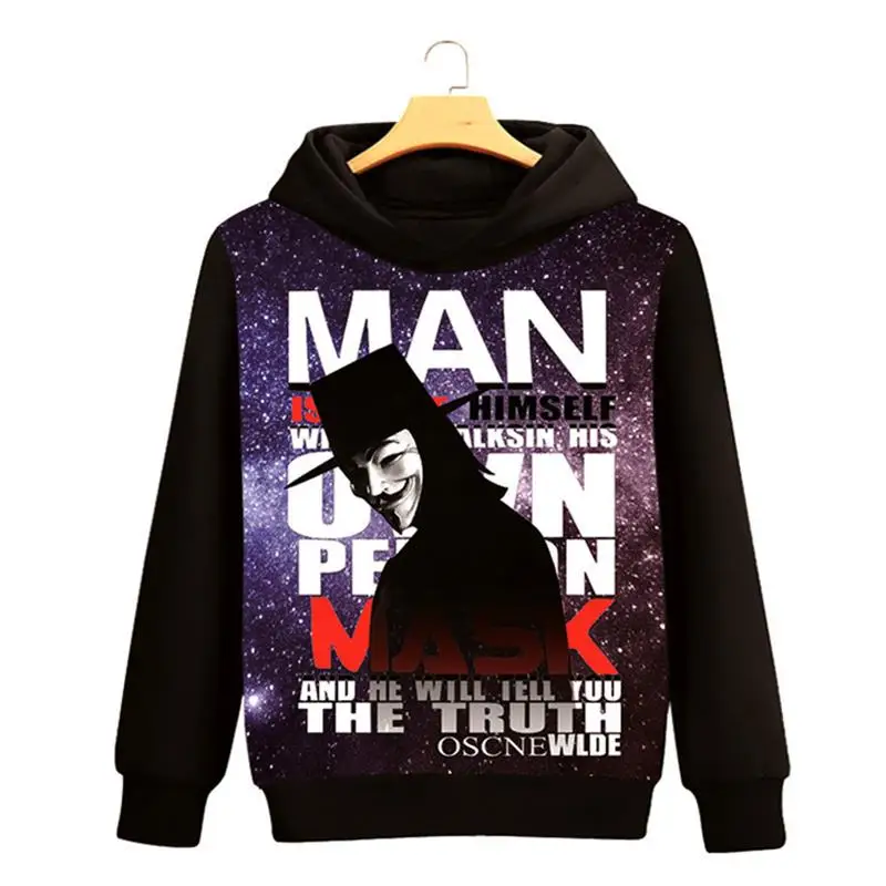 

Новая толстовка 3D «В поисках Вендетты» для мужчин, модная трансграничная одежда из полиэфирного волокна, сохраняющая тепло, повседневная одежда