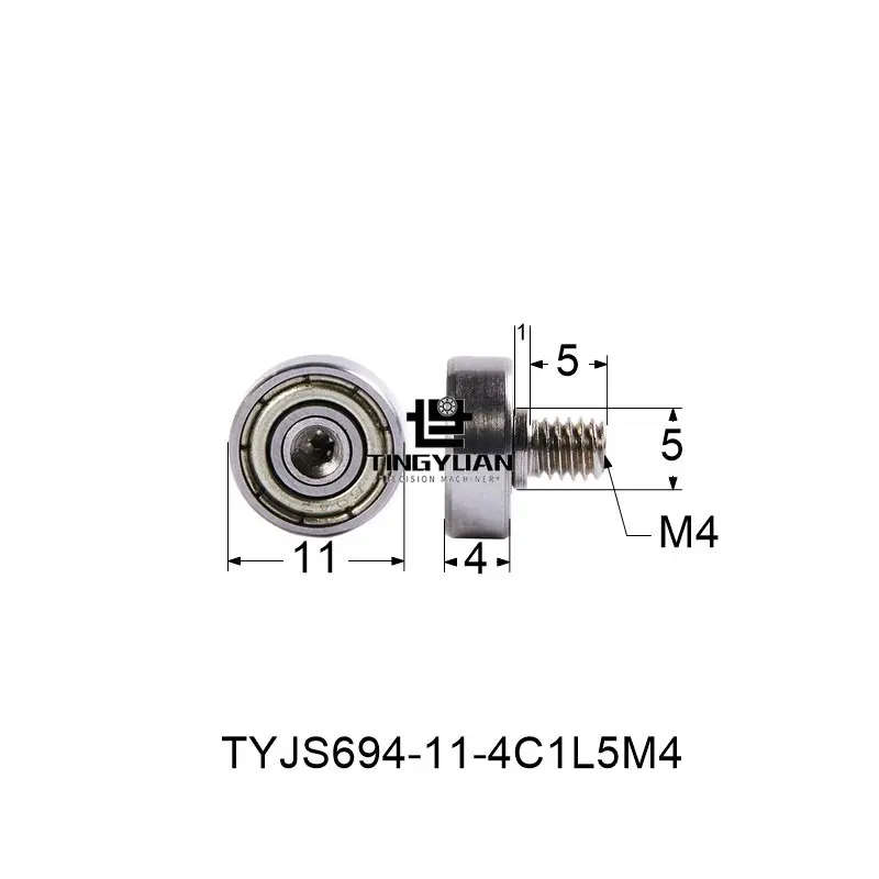 

M4 Rod End Joint Bearings Male Right Hand Threaded Metric Spherical Plain Bearing 694Cam FollowerBearingOuter Diameter11Thick4