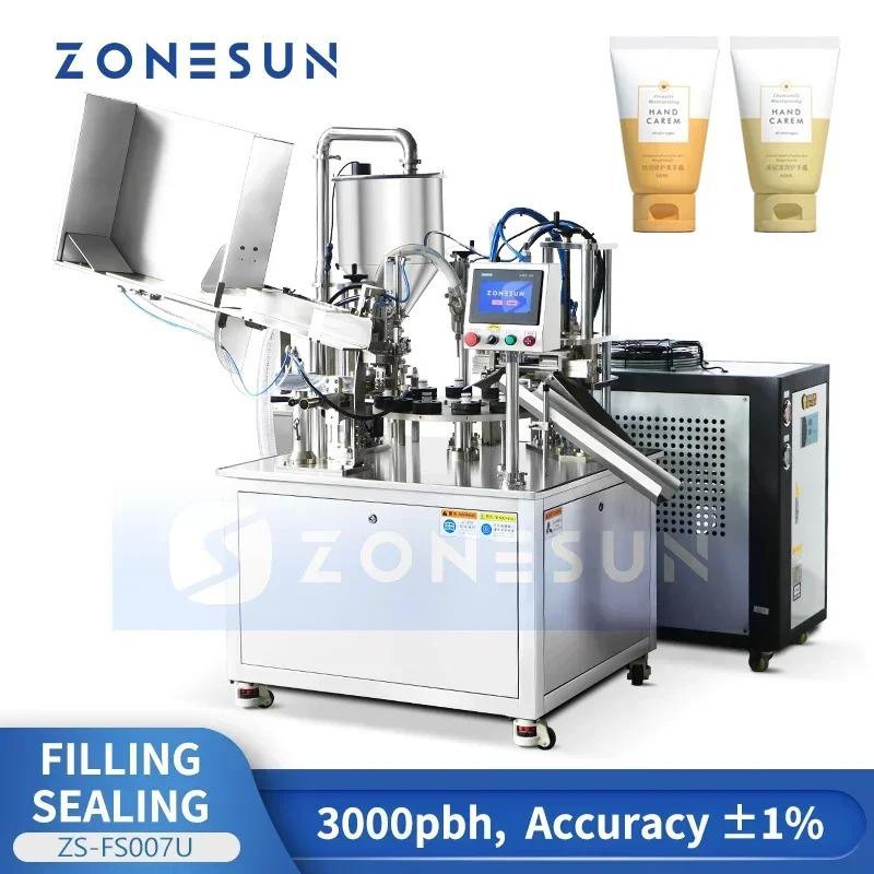 Zonesun ZS-FS007U Automatic Tube Filling and Sealing Machine Monoblock Plastic Tube Filler Cosmetic Tube Sealer