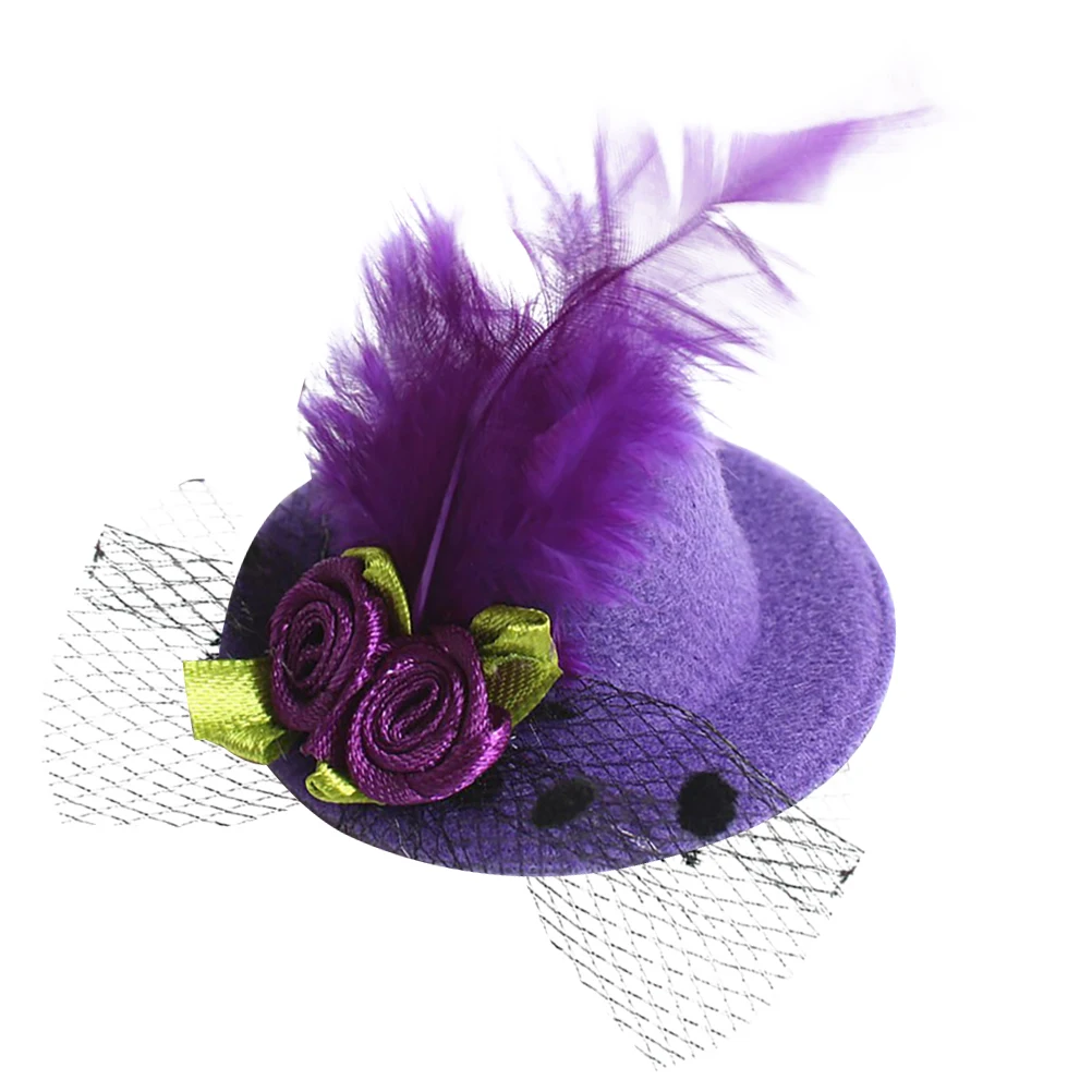

12 Pcs Hair Clip Top Hat Fancy Clips Women Girl Accessories Bride Bridal Wedding Engagement Party Pageant Net Yarn Material