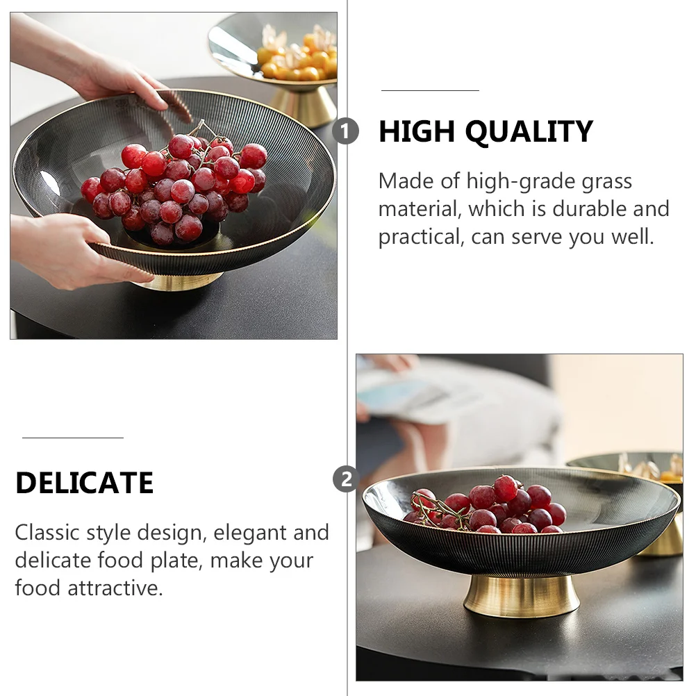 

Tall Glass Tray Elegant Serving Bowl For Kitchen Counter Pedestal Fruit Bowl Desktop Storage Dried Fruit Plate Glass Dish