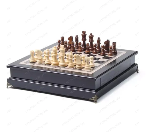 Solid Wood Chess High-end, Competition-specific Student Models, Drawer Chessboard Puzzle Gifts