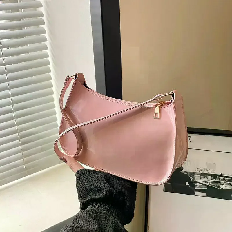 Women's Fashion Handbags Retro Solid Color PU Leather Shoulder Underarm Bag Casual Women Hobos Handbags