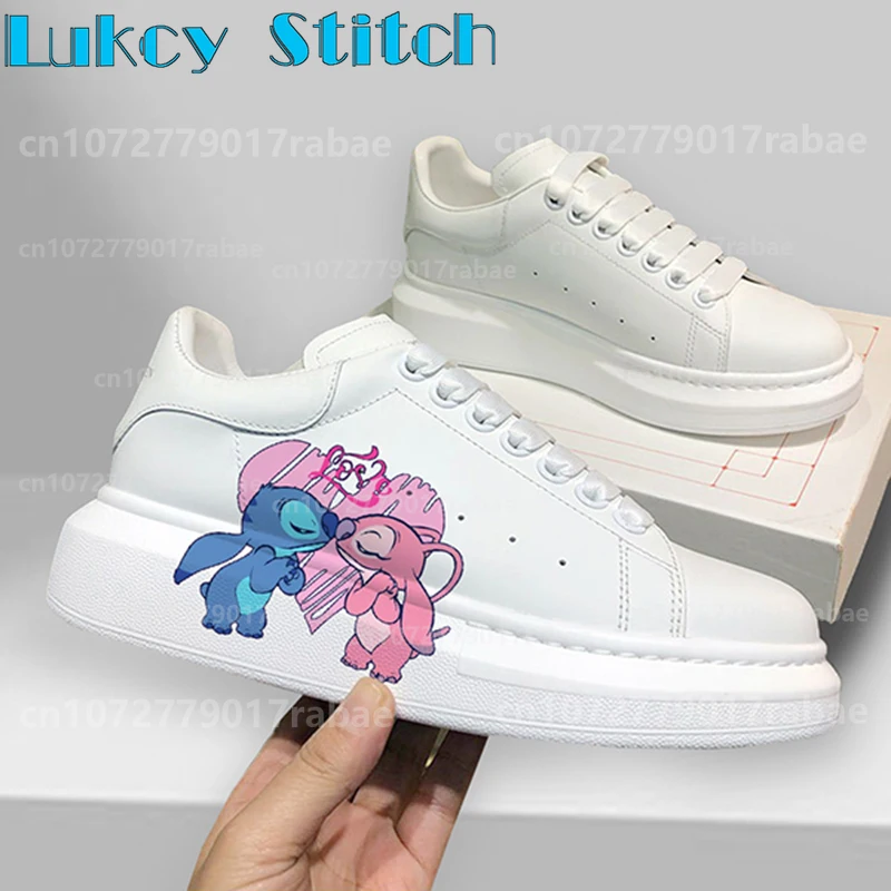 Lilo Stitch para moda mężczyźni kobiety obuwie męskie platformy trampki dziewczęce buty na deskorolkę na co dzień mieszkania 3D graffiti