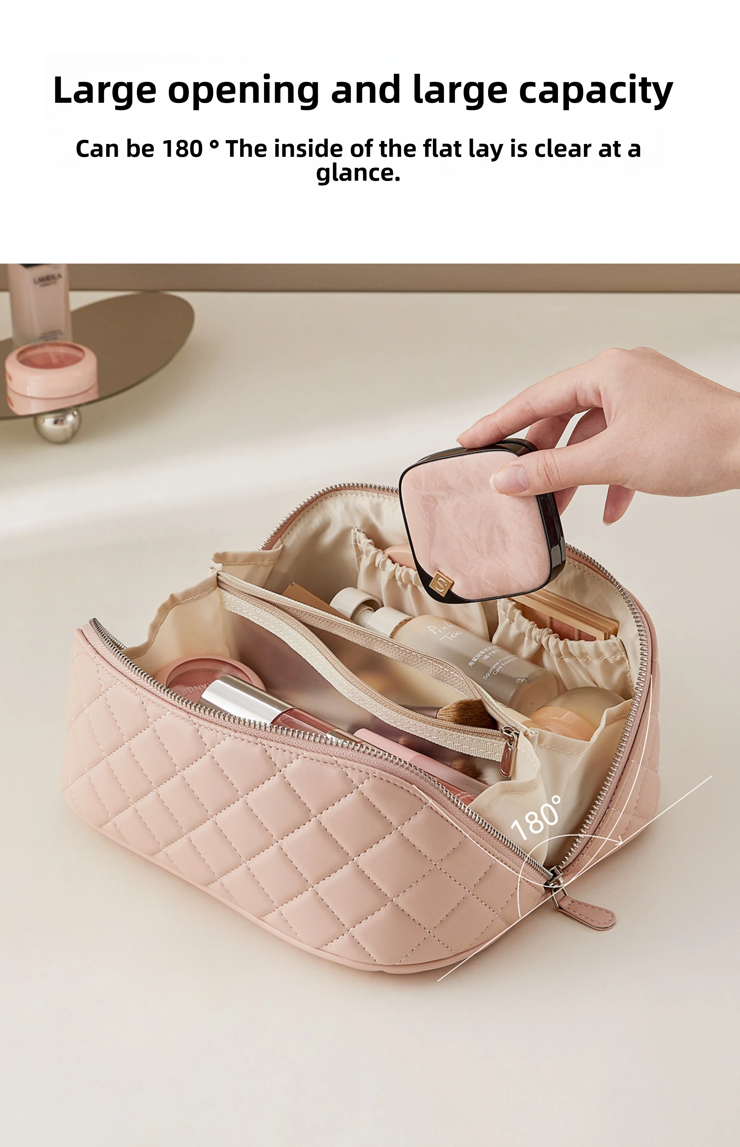 Makeup Bag for Women New High-End Light Luxury High-End Large Capacity Portable Travel Storage Bag Bag Accessories