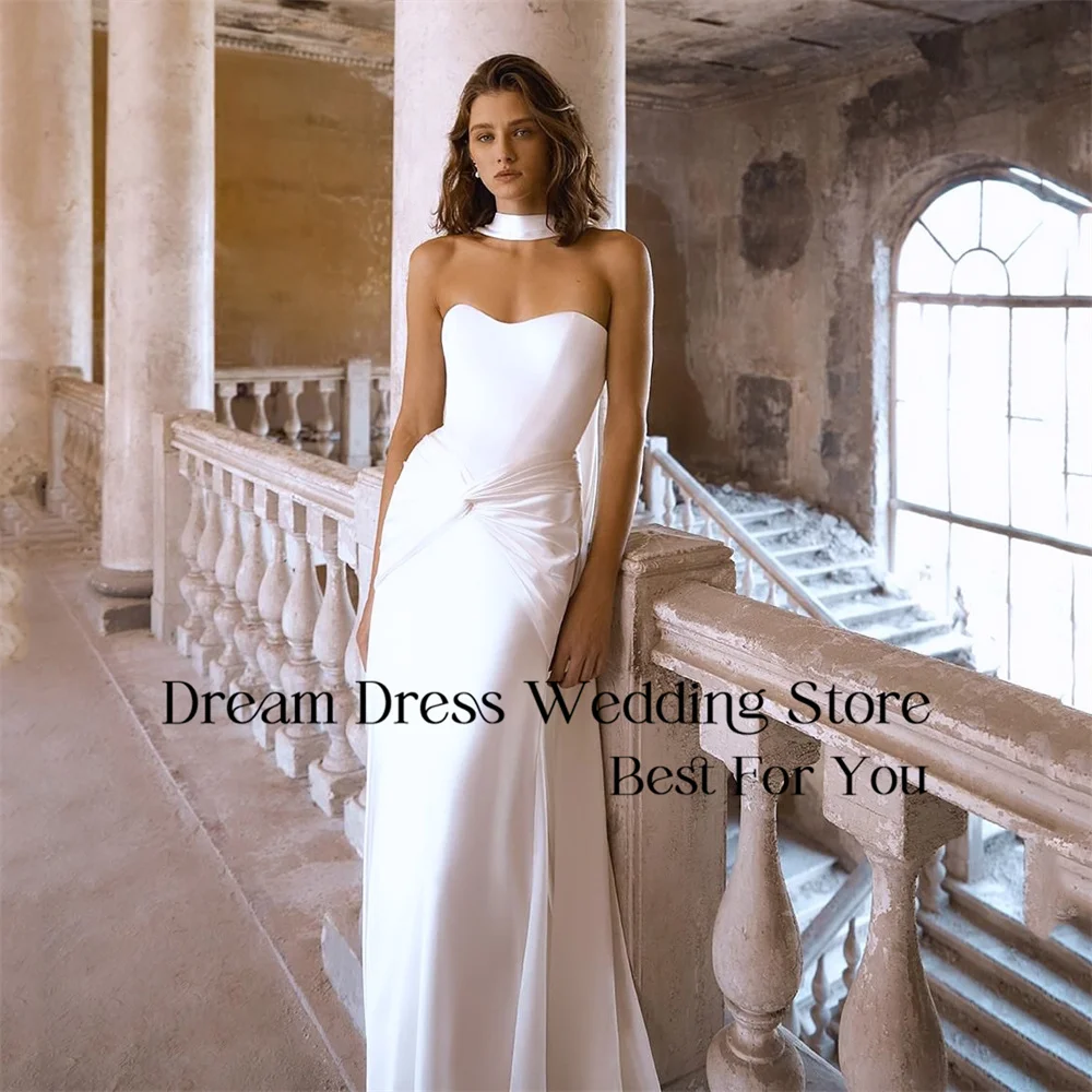 DREAM Sweetheart Mermaid Pleat Wedding Dresses 2025 Backless Sleeveless Sweep Train Bridal Gown Vestidos De Novia Customized