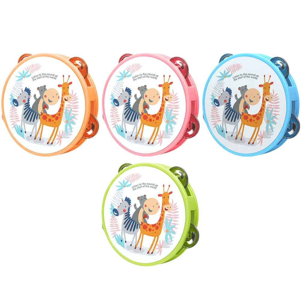 

4 Pcs Tambourine Baby Musical Toy Percussion Instrument Early Education Tambourines Plastic Children's Creative