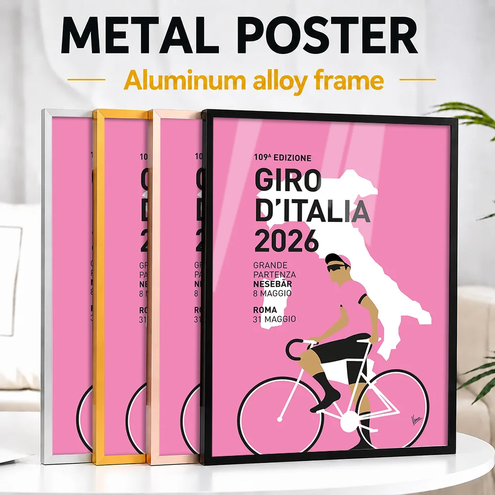 S For Cycling Metal Poster With Aluminum Alloy Frame Personalized Photo Scenic Road Style Wall Art For Study Memorable Fan Gift