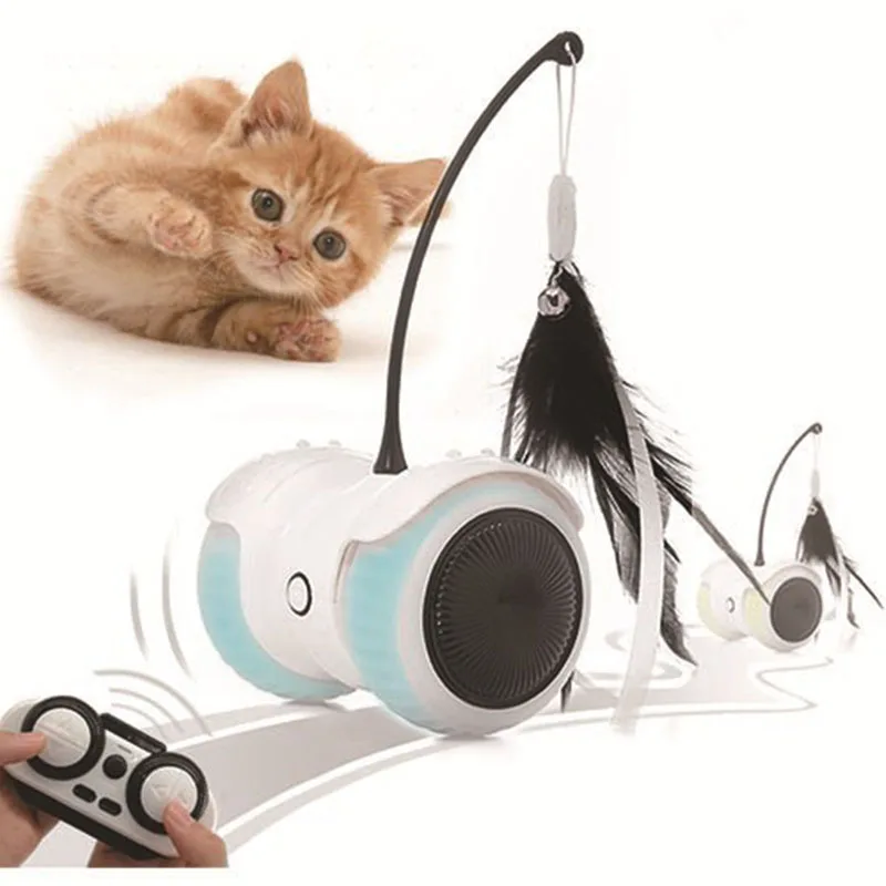 Electric Cat Toy Electric Flutter Interactive Remote Control Car Teasing Cats Toy Rotating Self Hi Educational Pets Toy Supplies
