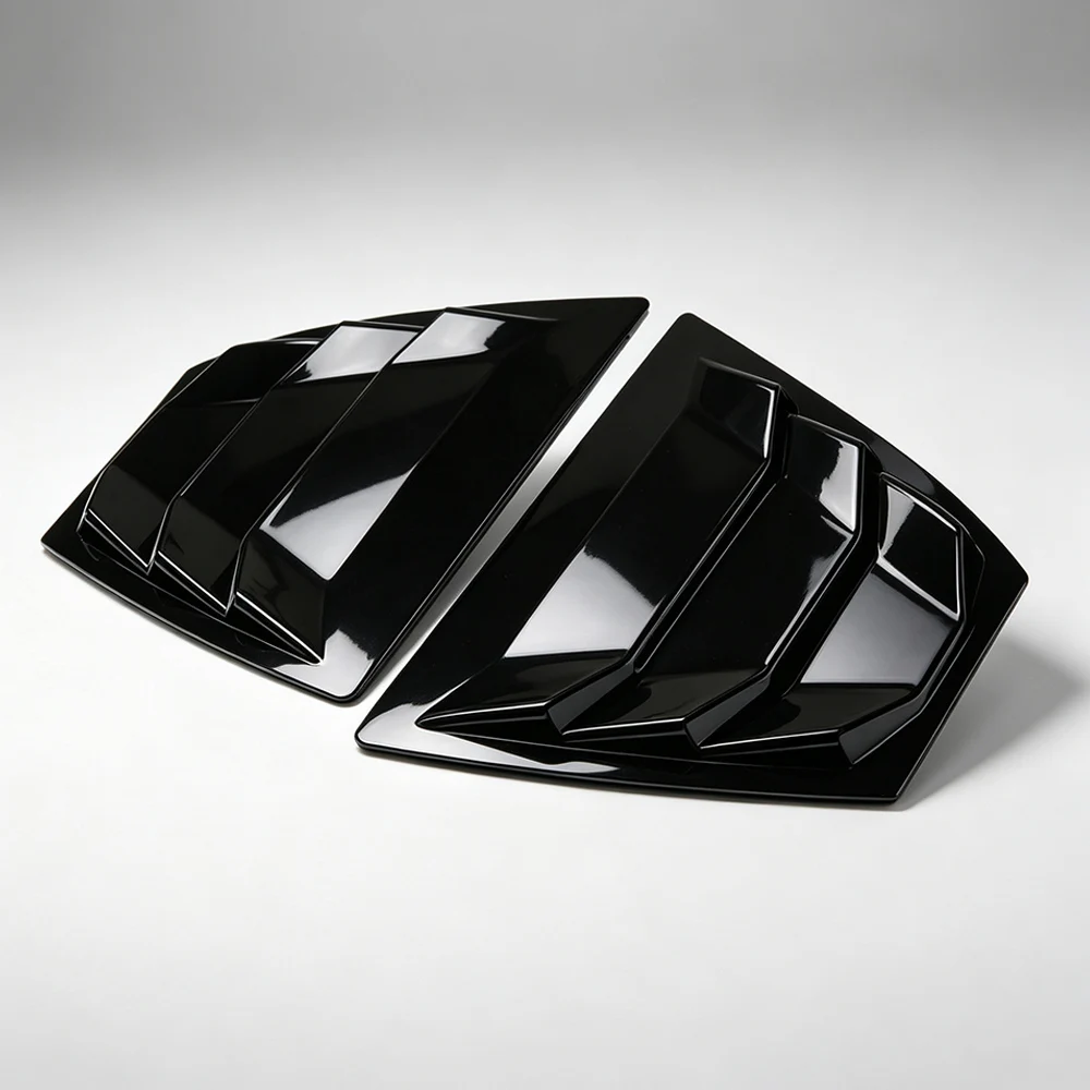 For Mazda 3 Axela 2014-2018 Rear Louver Window Side Shutter Cover Trim Sticker Vent Scoop ABS Carbon Fiber Black Accessories
