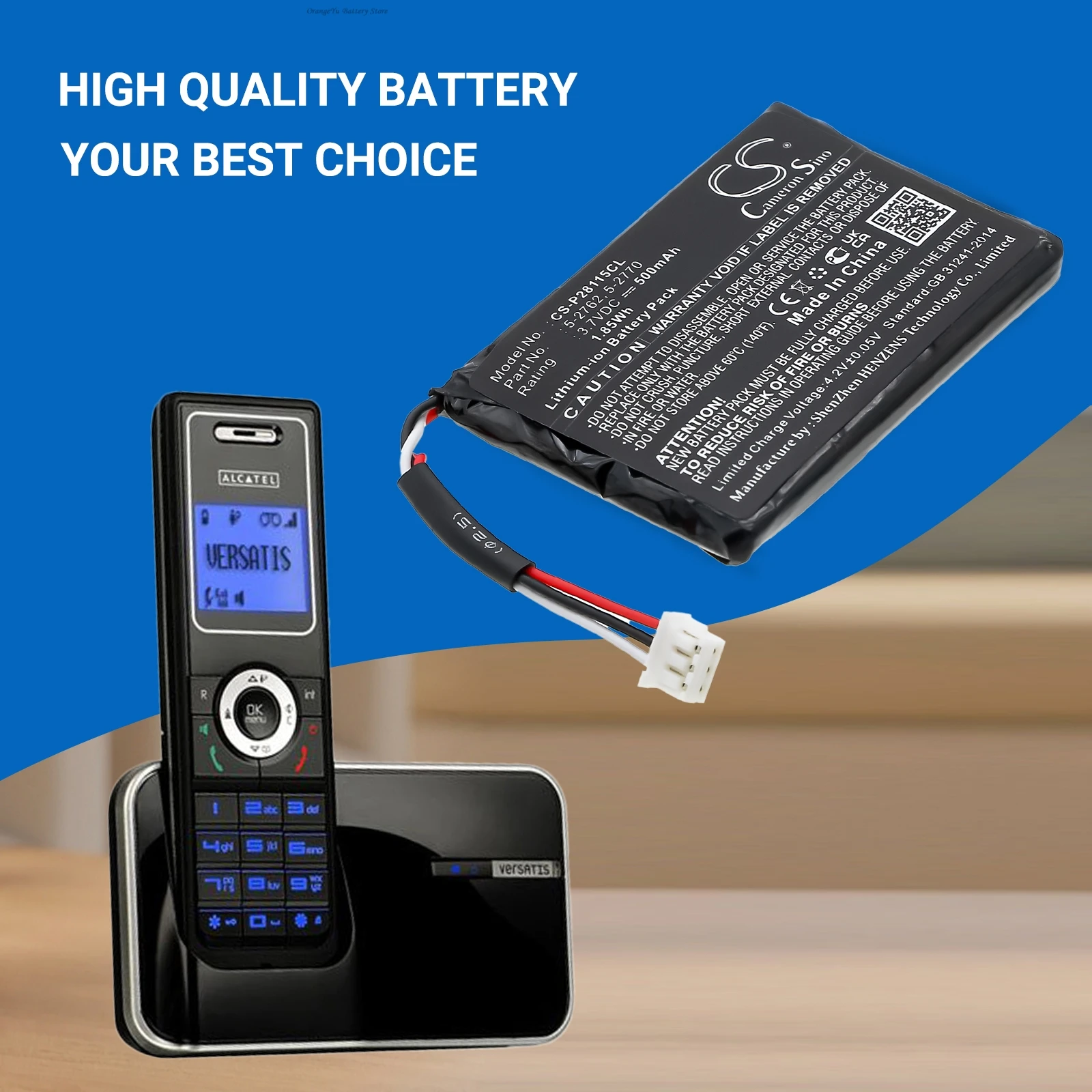 Replacement 3.7V 500mA Cordless Phone Battery 5-2762 5-2770 for GE 28115FE1 28115FE1-A 28106FE1 28118FE1 2-8106 5-2762 5-2770