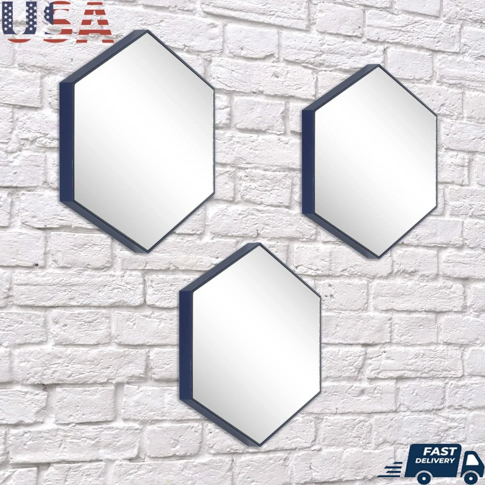 

3-Piece Honeycomb Mirror Set Navy