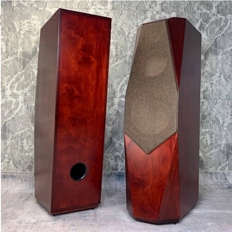 DZH-01 Customized 8/10/12 inch Hifi DIY Birch Plywood Speaker Empty Cabinet Floor Box Three Way Indra Big Bevel