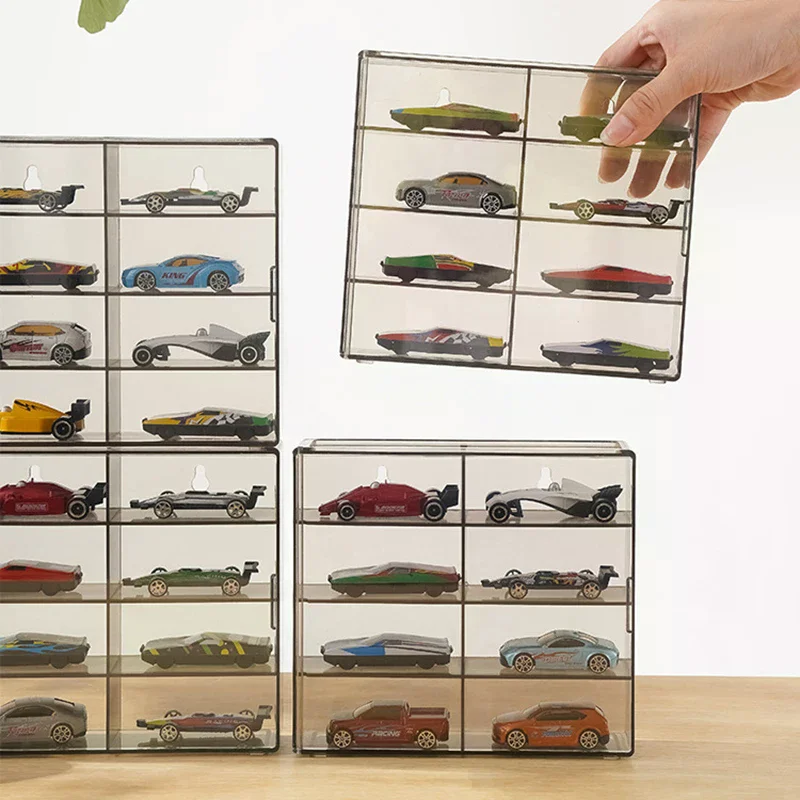 1:64 ディスプレイ用 モデル玩具 キャビネットラック 車用 ダイキャスト収納 アクリル製 防塵ディスプレイボックス