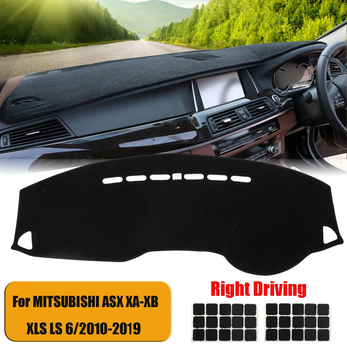 Car Dashboard Cover Dash Mat Dash Board Pad Carpet Anti-UV For MITSUBISHI ASX XA-XB XLS LS 6/2010-2019