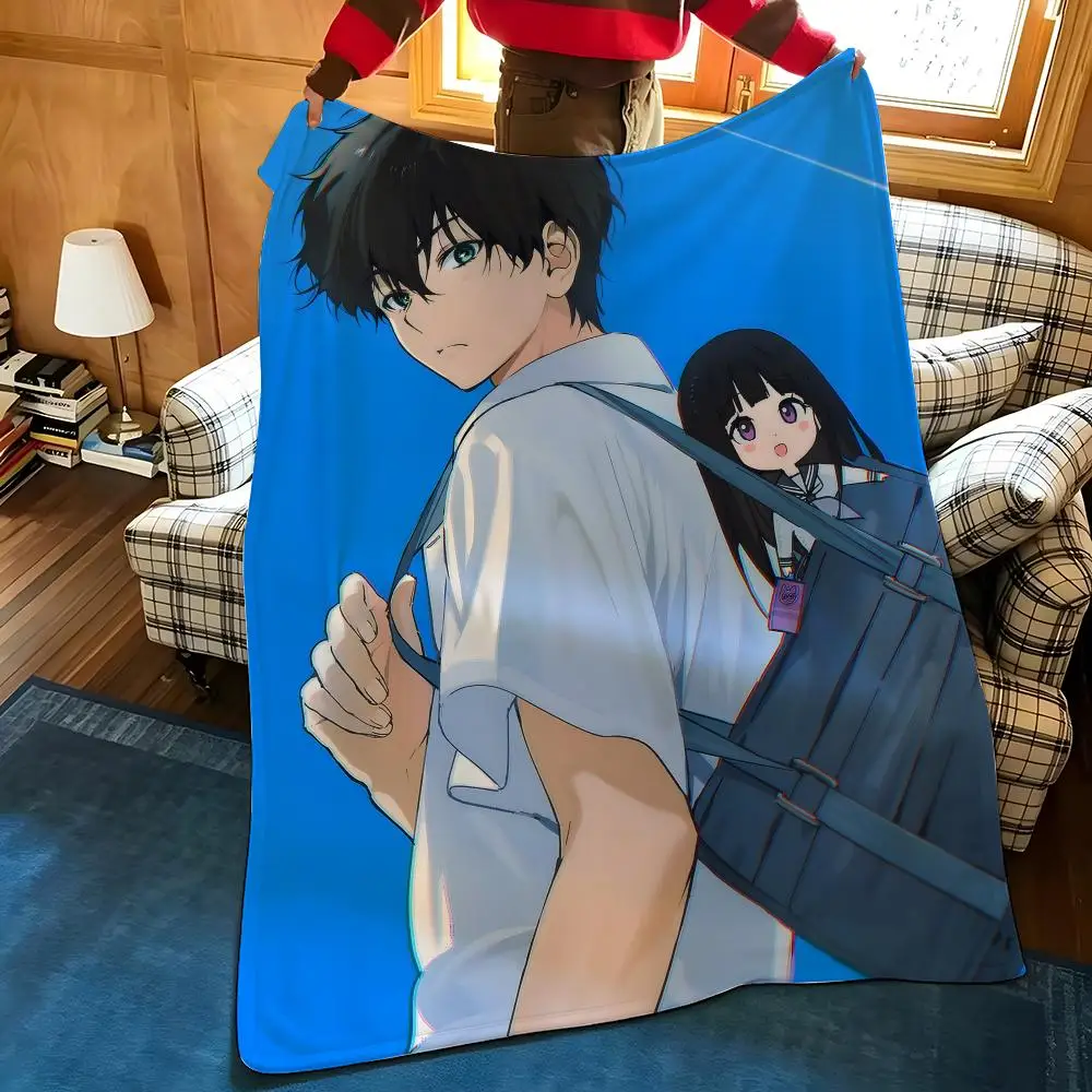 Anime H-Hyouka Throw Flannel Cozy Print Blanket, Portable, Durable  Machine Washable cute Cool