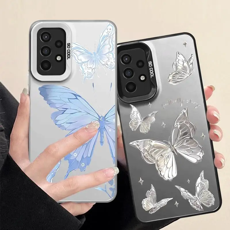 Phone Case for Samsung Galaxy A15 A25 A52 A72 A51 A71 4G A73 A55 A54 A53 A52s 5G Silicone Soft Shell Art Beautiful Butterfly