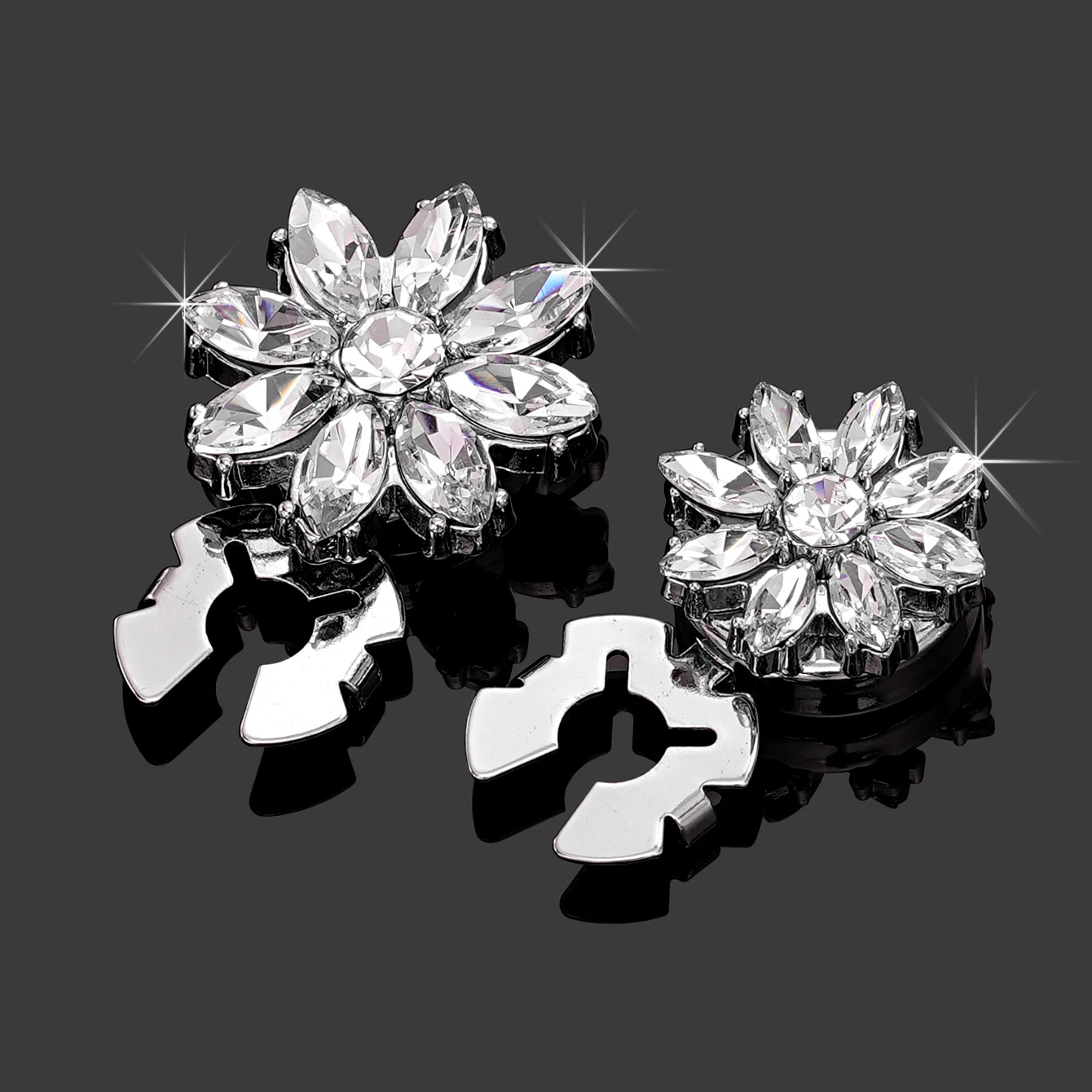 1/2/5PCSCrystal Flower Shoe Clips Rhinestone Floral Buckle Removable Shoe Charms for Wedding Bridal High Heels Bags Garment Deco