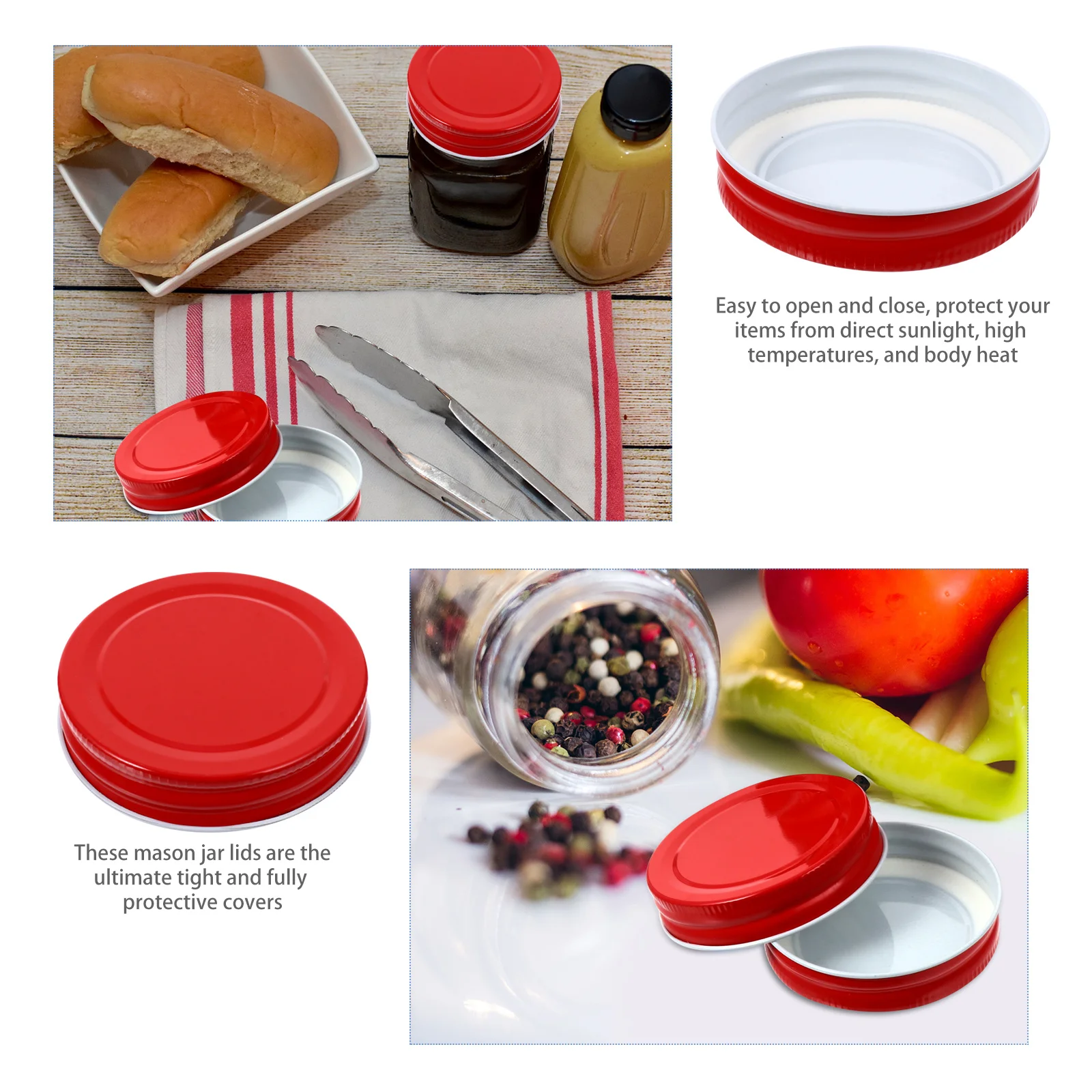 

12pcs 70Mm Mason Jar Lids Tinplate Replacement Covers Regular Mouth Canning Lids For Storage Sealing Caps Black Metal Jar Tops